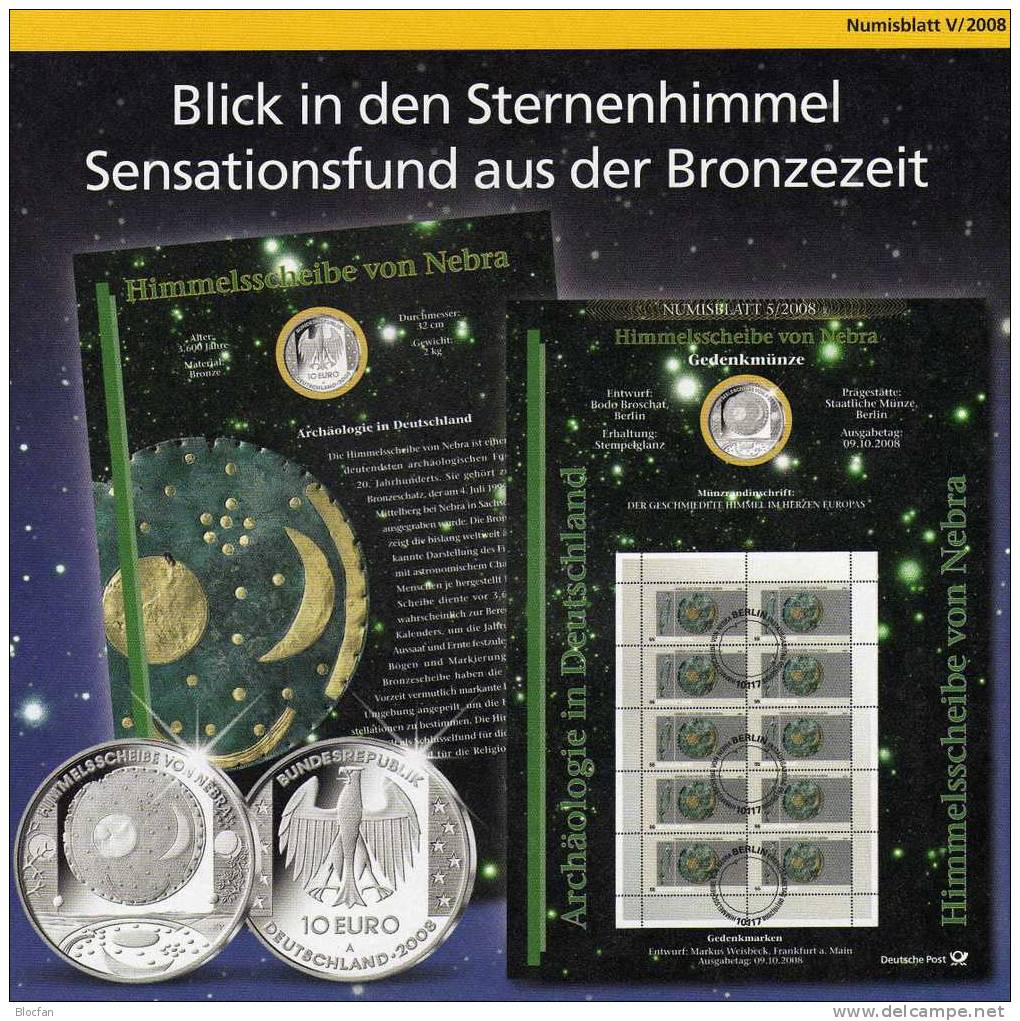 Astronomischer Kalender Numisblatt 5/2008 Deutschland 2695 10-KB SST 31€ - Gedenkmünzen