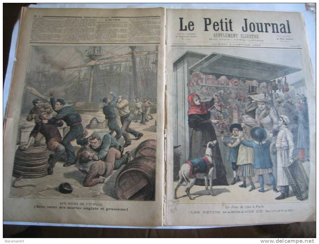 LE PETIT JOURNAL N° 0058 DU 02/01/1892 LES MARCHANDS DE JOUETS A PARIS + RIXE DANS LES DOCKS - Le Petit Journal