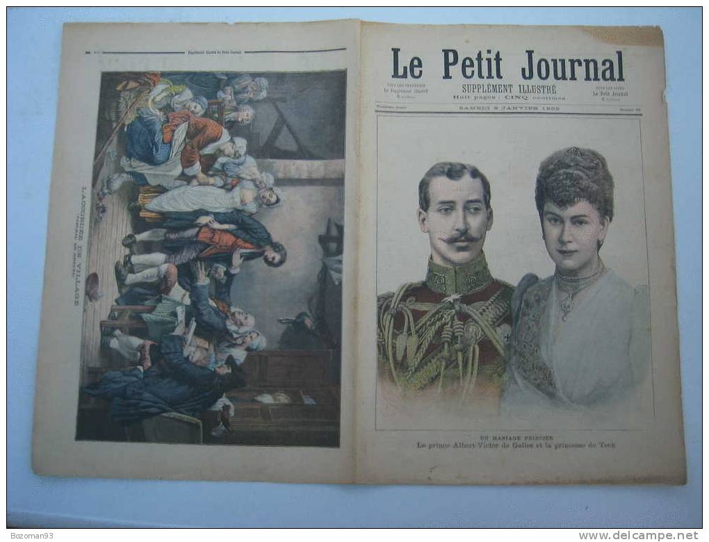 LE PETIT JOURNAL N° 0059 DU 09/01/1892 LE MARIAGE DU PRINCE DE GALLES + LA DEMANDE DE LA MARIEE - Le Petit Journal