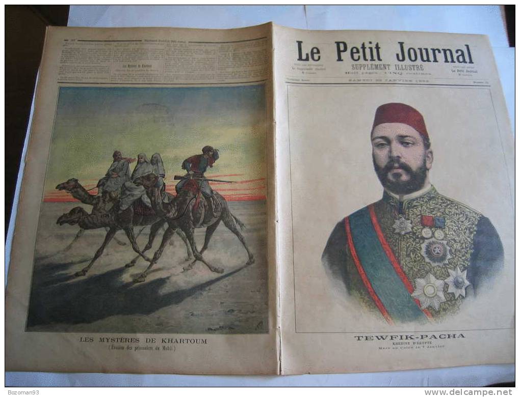 LE PETIT JOURNAL N° 0061 DU 2301/1892 MORT DE TEWFIK - PACHA KHEDIVE D'EGYPTE - Le Petit Journal