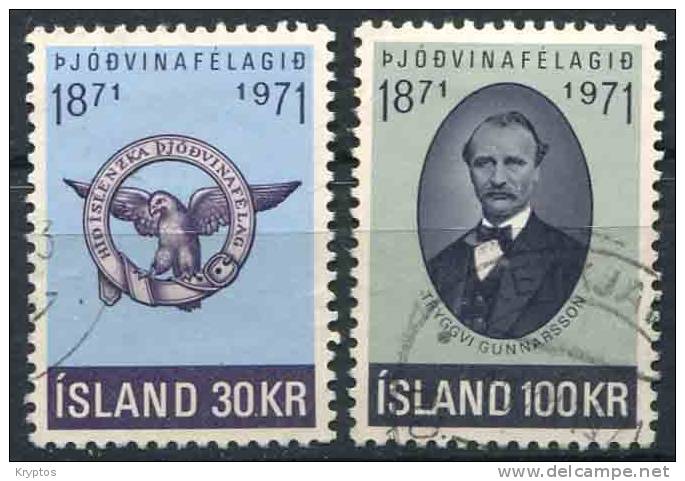 Iceland 1971 - Patriot Society - Used Stamps