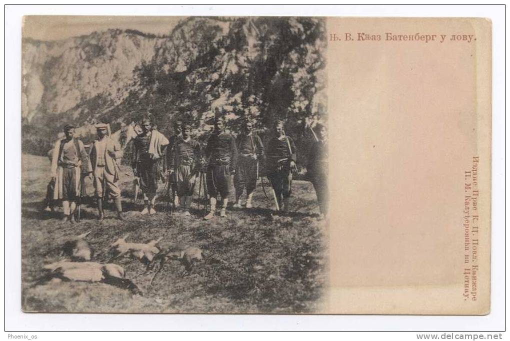 MONTENEGRO - CETINJE, Hunting, Duke Batenberg, Old Postcard - Jagd