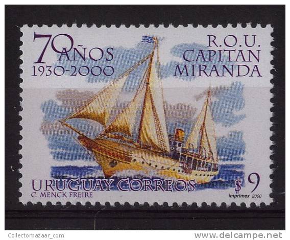 URUGUAY Sc#1887 MNH STAMP Ship Sailboat Captain Miranda - Velero Barco - Uruguay