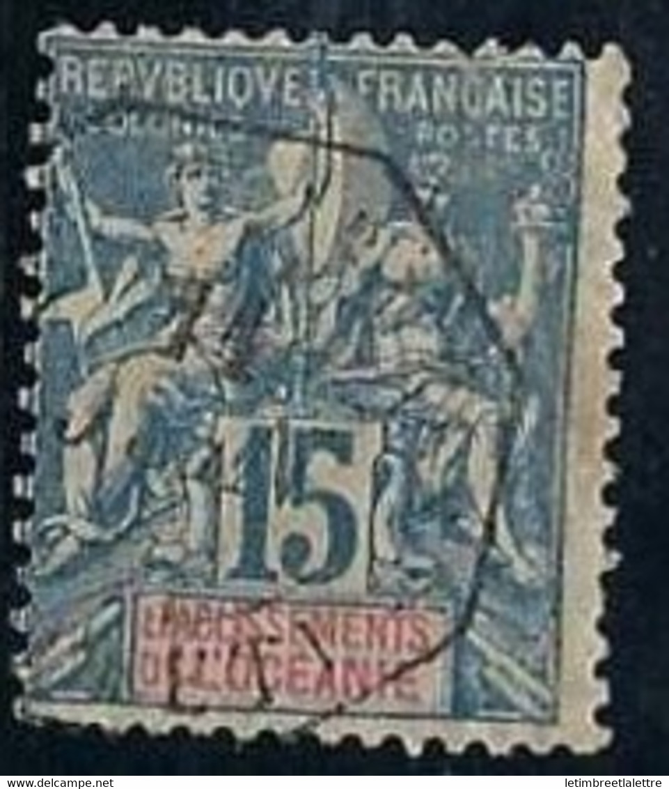 ⭐ Océanie - YT N° 6 - Oblitéré - Cachet à Date Octogonal Corr. D'armées - Faible Mais Rare - 1892 ⭐ - Used Stamps