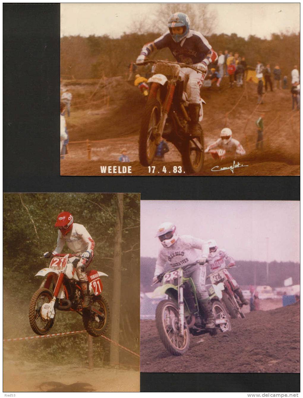 Motocross 6 Photos Weelde Begijnendijk Zolder Reet 1983 - Autres & Non Classés