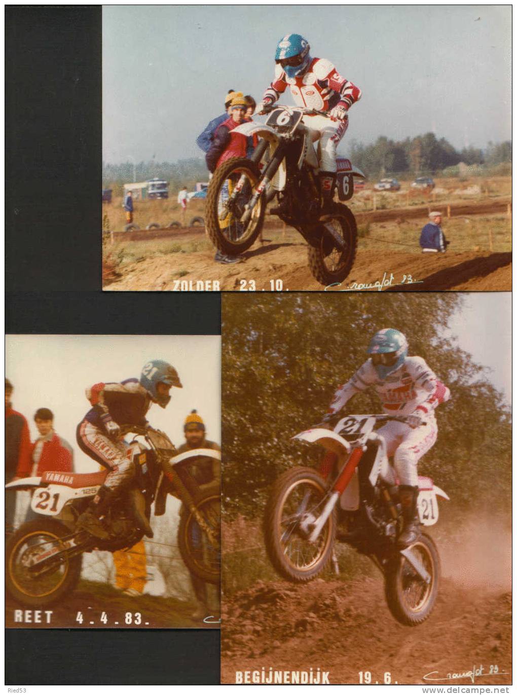 Motocross 6 Photos Weelde Begijnendijk Zolder Reet 1983 - Autres & Non Classés