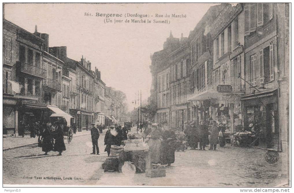 24- Dordogne- Bergerac, Rue Du Marché UN SAMEDI - Bergerac