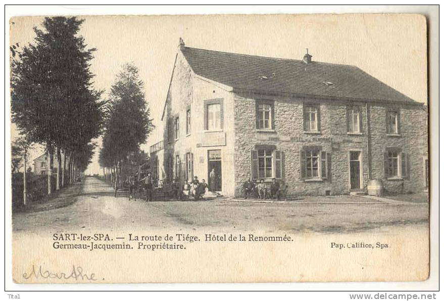 13854 - Sart-lez-Spa  - La Route De Tiège - Hôtel De La Renommée - Jalhay