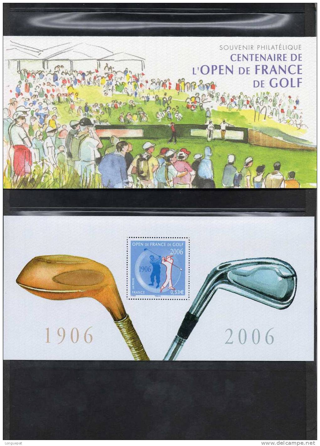 FRANCE : GOLF : Centenaire De L´OPEN De FRANCE (silouhette De Joueurs De 1906 Et 2006) - Souvenir Blocks