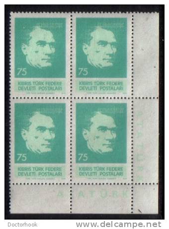 TURKEY--NORTHERN CYPRUS   Scott #  63-5**  VF MINT NH Blks. Of 4 LG-703 - Nuevos