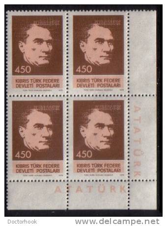 TURKEY--NORTHERN CYPRUS   Scott #  63-5**  VF MINT NH Blks. Of 4 LG-703 - Unused Stamps