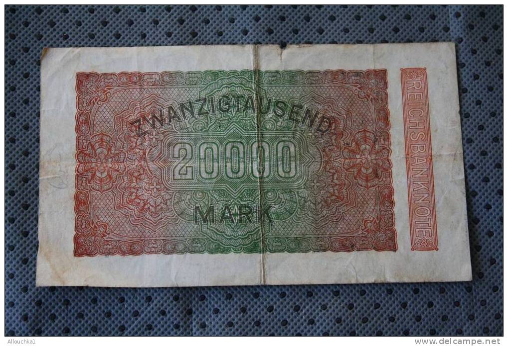 BILLET DE BANQUE DE ALLEMAGNE  20 000 REICHBANKNOTE  1923 - 20000 Mark