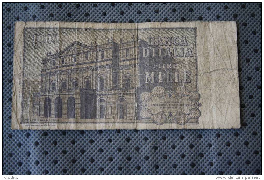 BILLET DE BANQUE DE LA BANK  BANCA ITALIA ITALIE   DE 1000 LIRE  HARPE G. VERDI LA SCALA - 1000 Lire