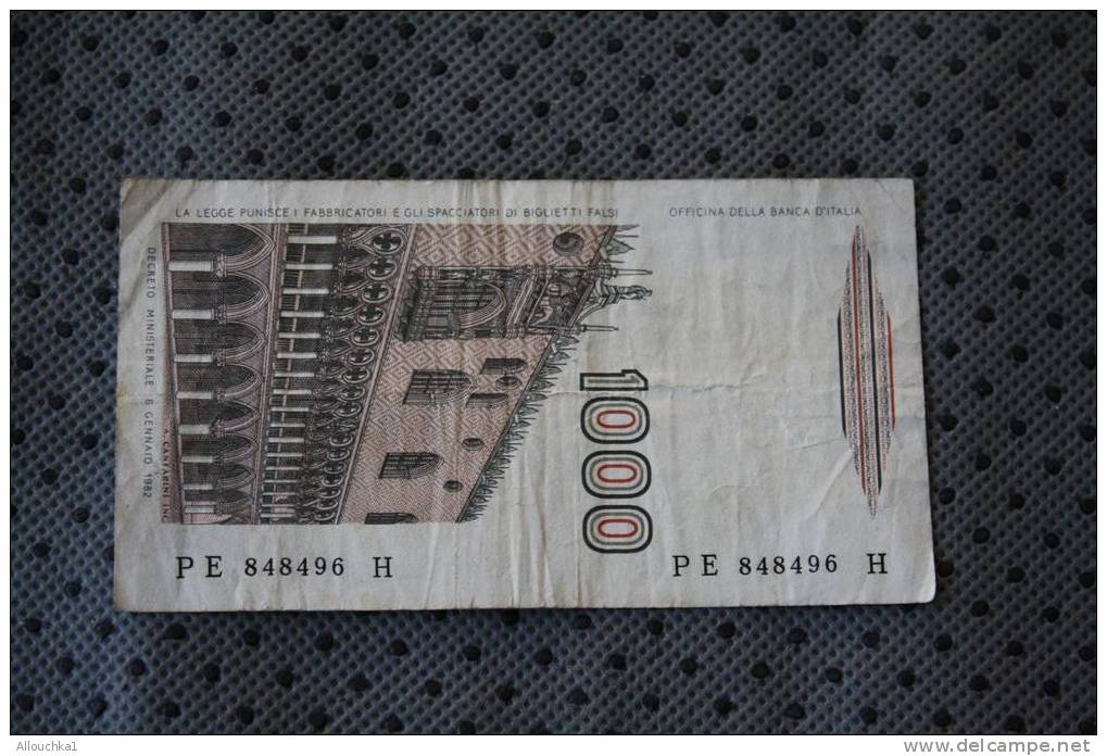 BILLET DE BANQUE DE LA BANK  BANCA ITALIA ITALIE   DE 1000 LIRE  THEME MARCO POLO  1982 - 1.000 Lire