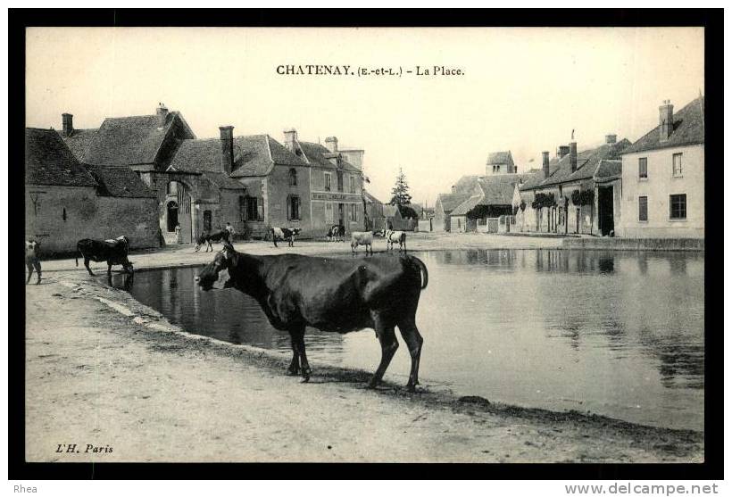 28 Châtenay Abreuvoir Vache D28D K28015K C28092C RH091886 - Autres & Non Classés