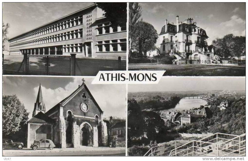 - 91 - ATHIS-MONS. - Le Groupe Pasteur, La Mairie, L'Eglise, La Vallée De La Seine - Cpsm - Scan Recto Verso - - Athis Mons