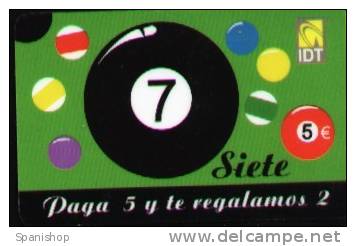 Spain Phonecard Prepaid Billard Black Ball Pool - Autres & Non Classés