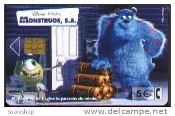 Spain Phonecard Disney Movie Film Monster S.A. - Commemorative Advertisment