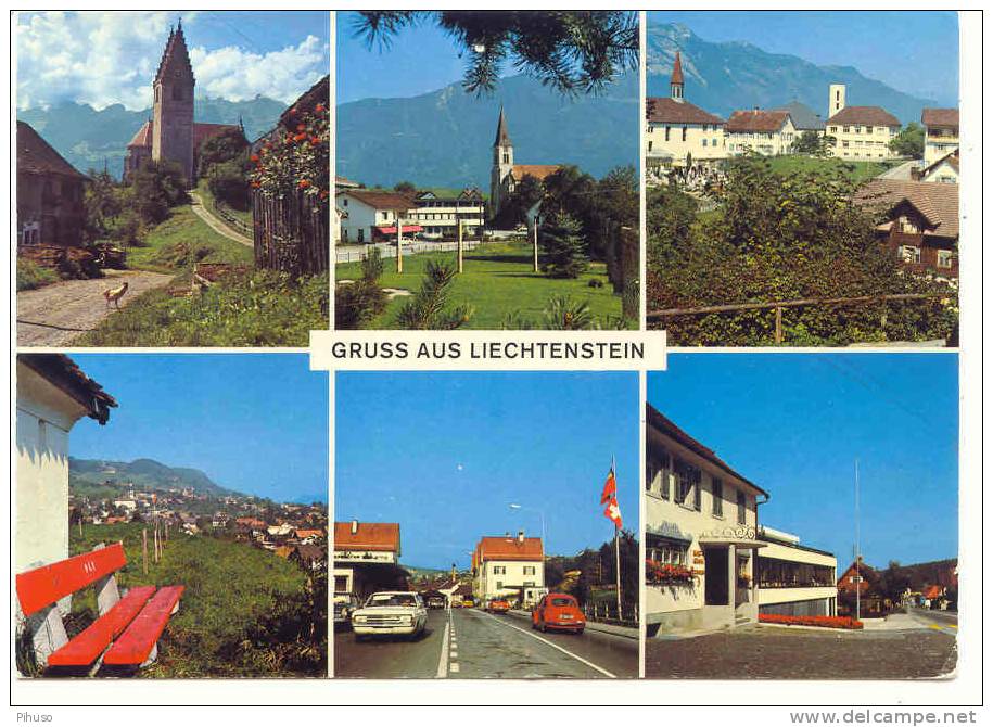 LI-1  LIECHTENSTEIN : Gruss Aus ( 6 Picture-postcard) With VW Káfer - Liechtenstein