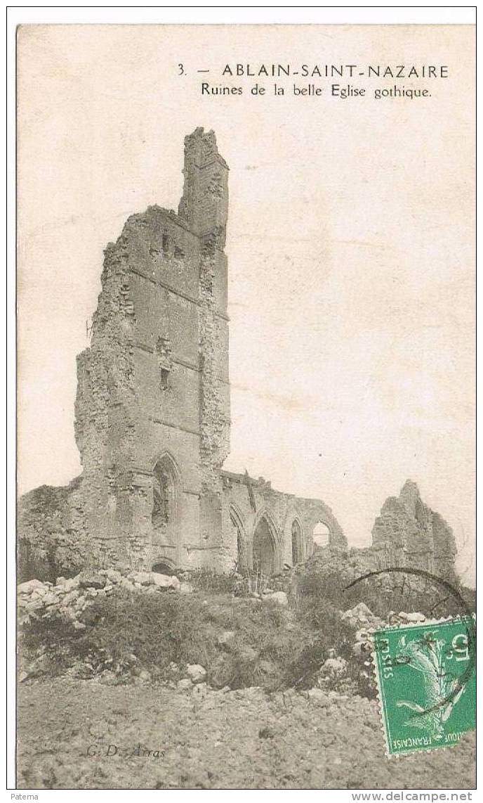 ABLAIN SAINT NAZAIRE , Ruinas Iglesia Gotica,  ( Francia), Post Card, Postal,postkarte - Otros & Sin Clasificación