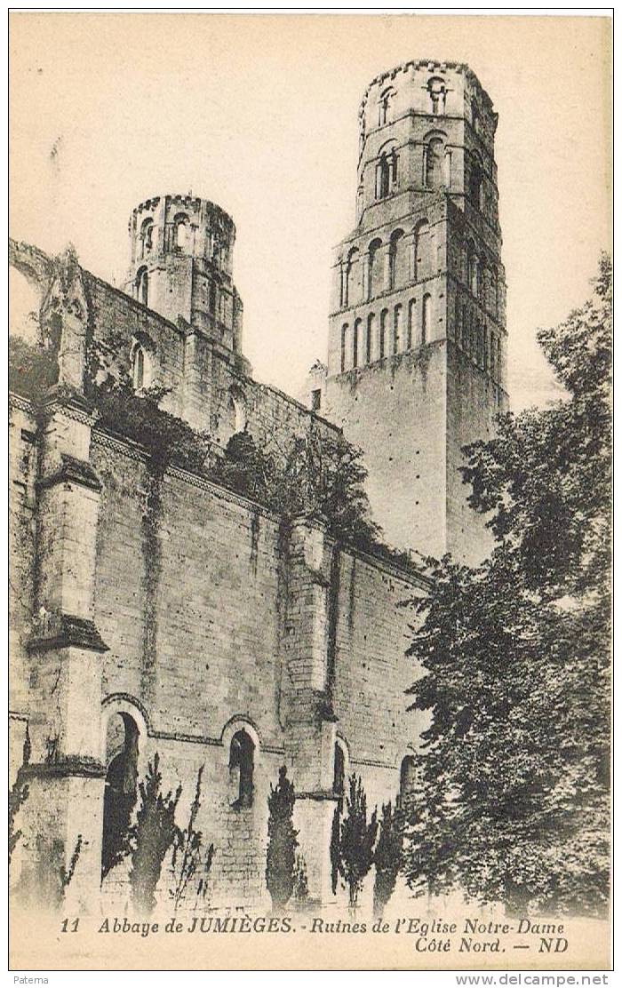 JUMIEGES, Ruinas Iglesia Notre Dame ( Francia), Post Card, Postal,postkarte - Jumieges