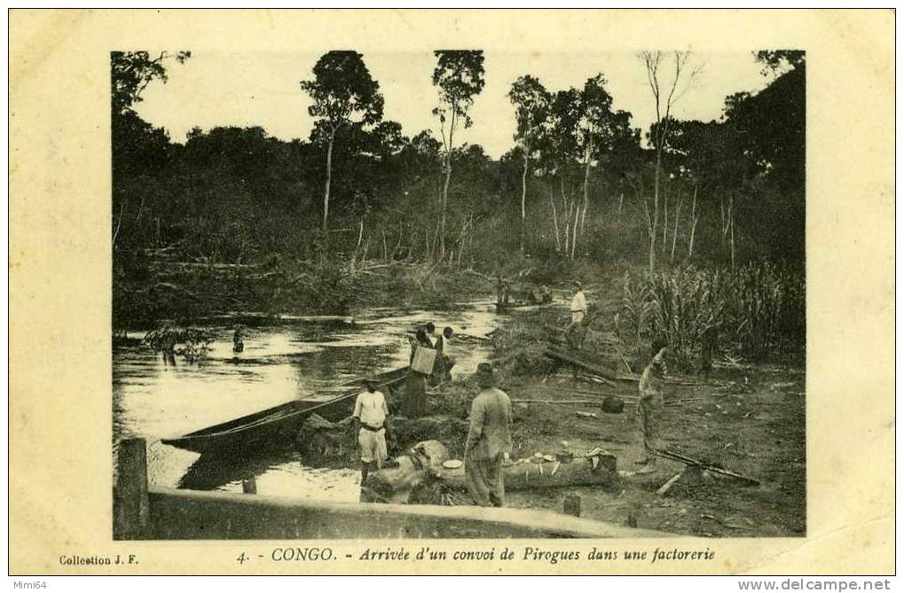 CONGO . ARRIVEE D´UN CONVOI DE PIROGUES DANS UNE FACTORERIE . - Other & Unclassified