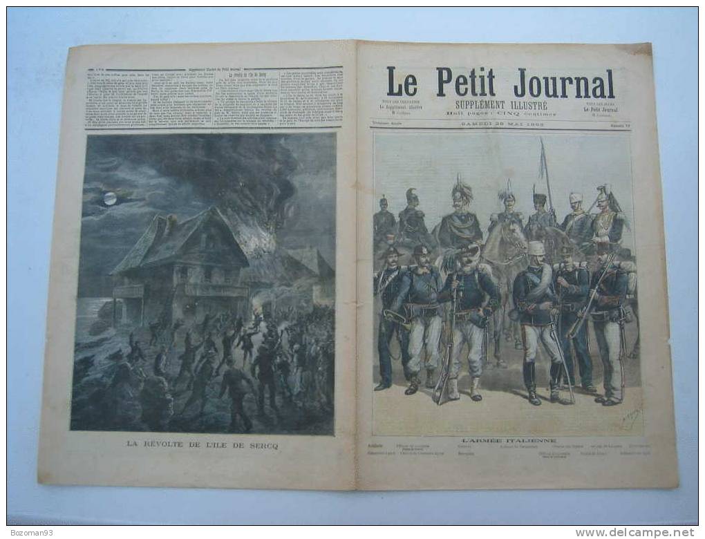 LE PETIT JOURNAL N° 0079 DU 28/05/1892 ARMEE ITALIENNE + REVOLTE A L'ILE DE SERQ - Le Petit Journal