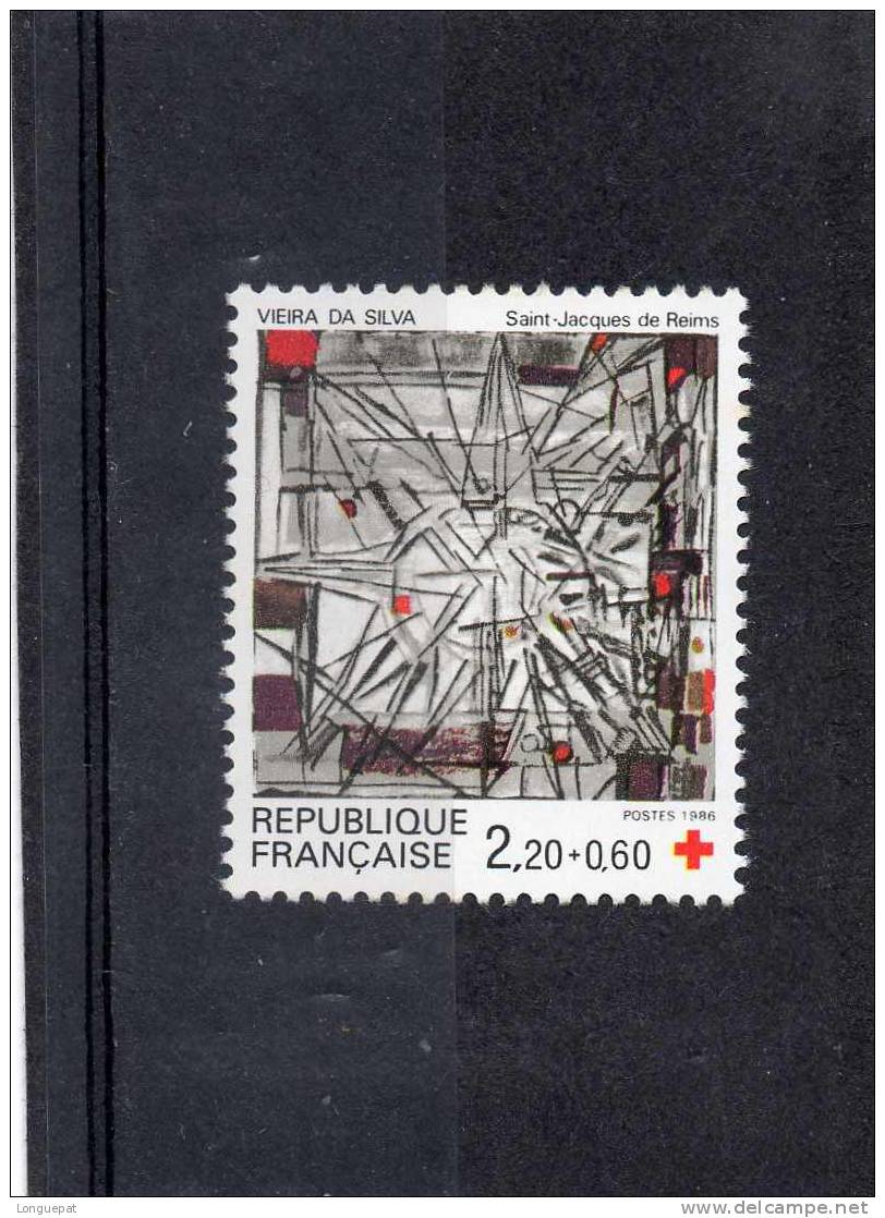 FRANCE :Au Profit De La Croix Rouge : Vitrail De Viera Da Dilva (Eglise St Jacques De Reims) - Verres & Vitraux