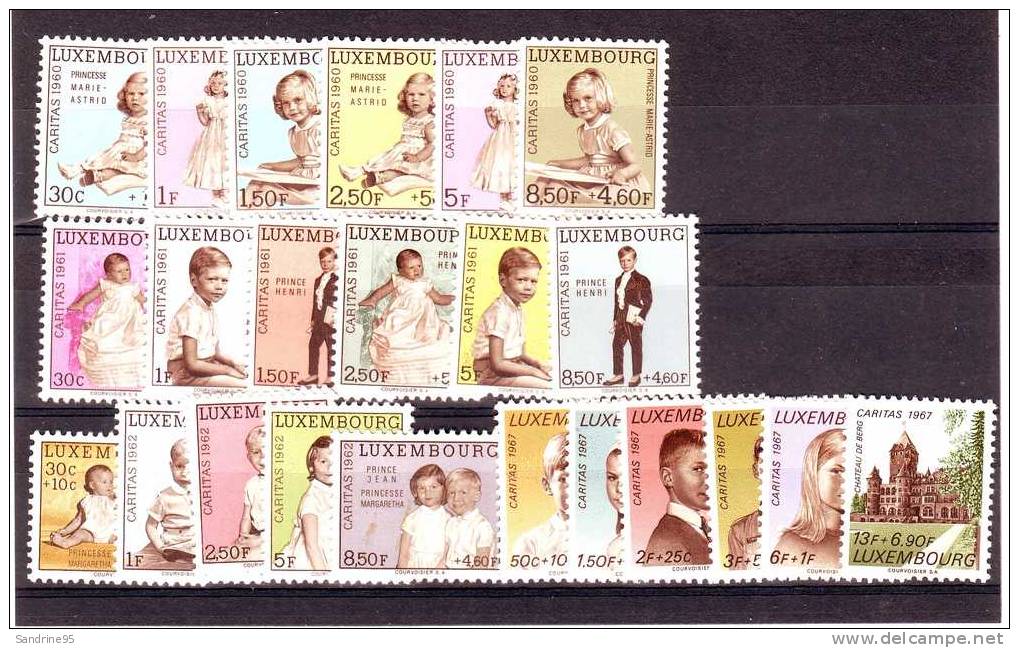 LUXEMBOURG 4 SERIES CARITAS PRINCES  ET PRINCESSES COMPLETES. NEUF**; - Unused Stamps