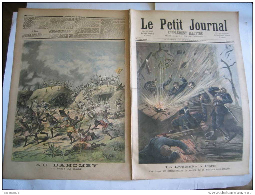 LE PETIT JOURNAL N° 0104 19/11/1592 DYNAMITE AU COMMISSARIAT DE LA RUE BONS ENFANTS A PARIS + LA PRISE DE KANA DAHOMEY - Le Petit Journal