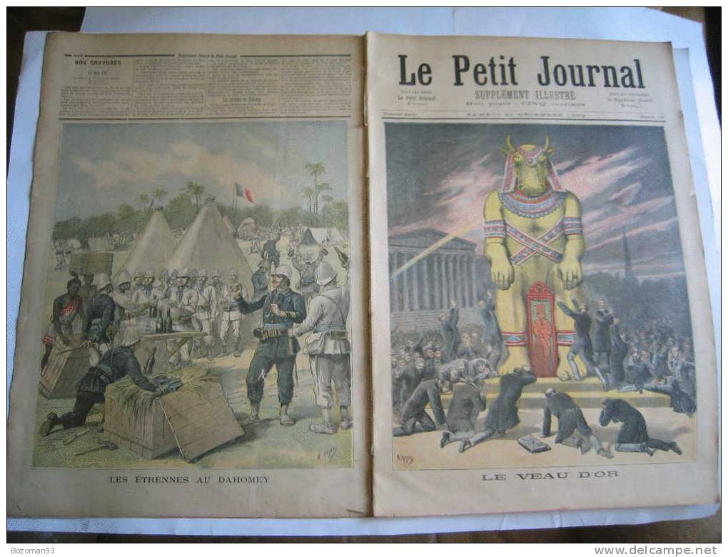 LE PETIT JOURNAL N° 0110 31/12/1892 LE VEAU D'OR + LES ETRENNES AU DAHOMEY - Le Petit Journal