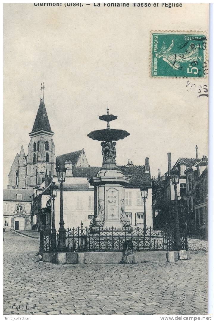 CLERMONT - La Fontaine Massé Et L'Eglise - Clermont