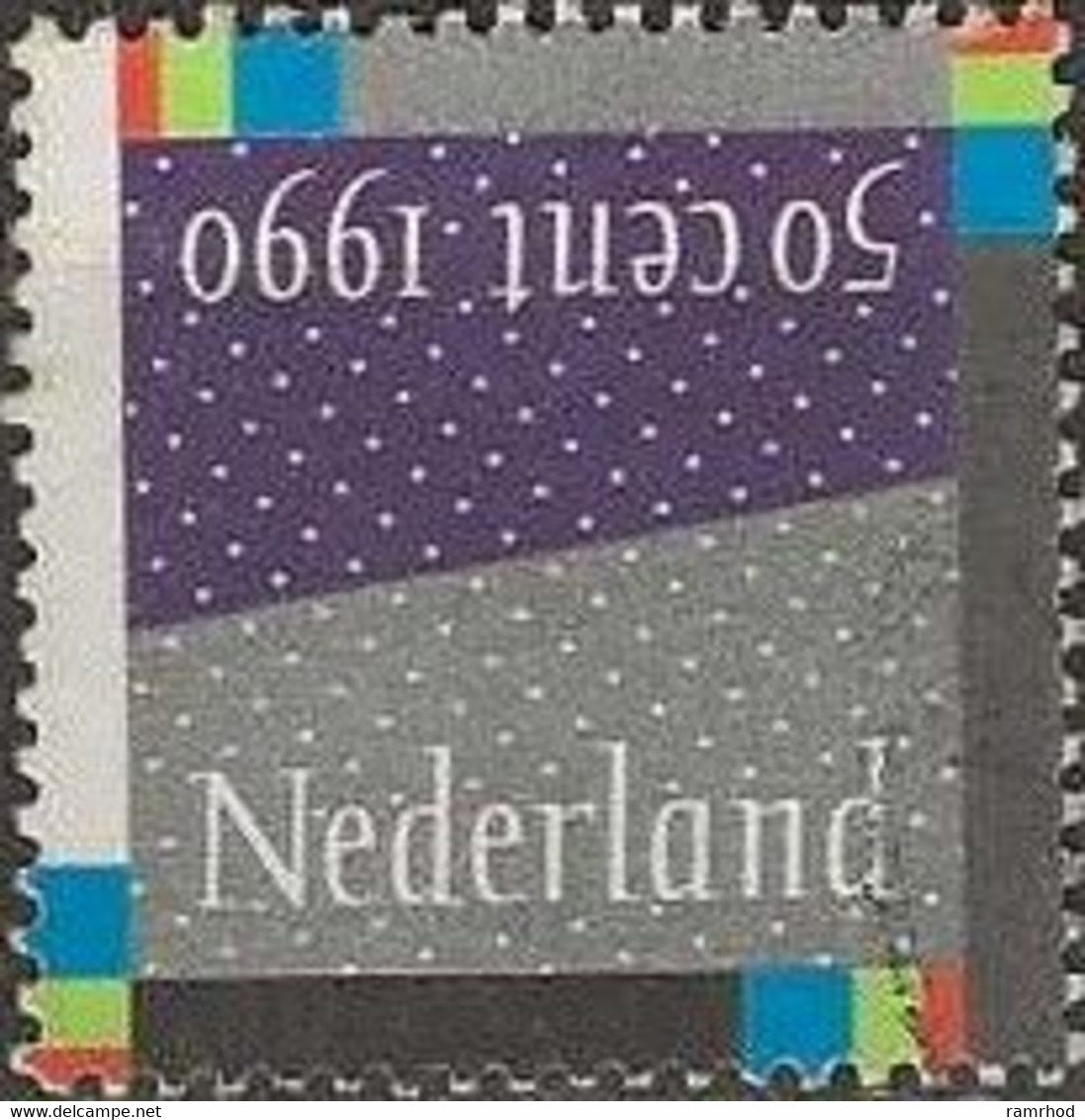 NETHERLANDS 1990 Christmas - 50c Falling Snow FU - Used Stamps