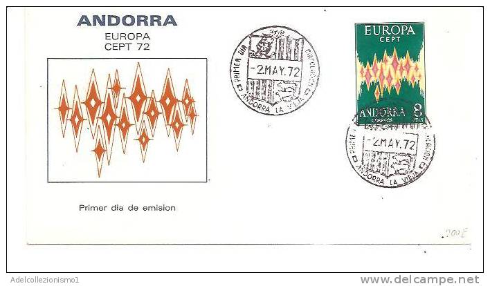 38570)lettera F.d.c. Europa Cept - Andorra Con 8ptas + Annullo - Oblitérés