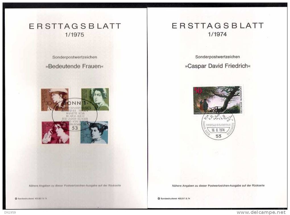 19 ETB ERSTTAGSBLATT FDC DOCUMENT OFFICIEL ALLEMAGNE RFA LES PREMIERS !!! No.1 -19 ALBERT SCHWEITZER HOCKEY - Other & Unclassified