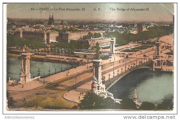 38602)cartolina Illistratoria Parigi - Le Pont Alexandre III - Ile-de-France