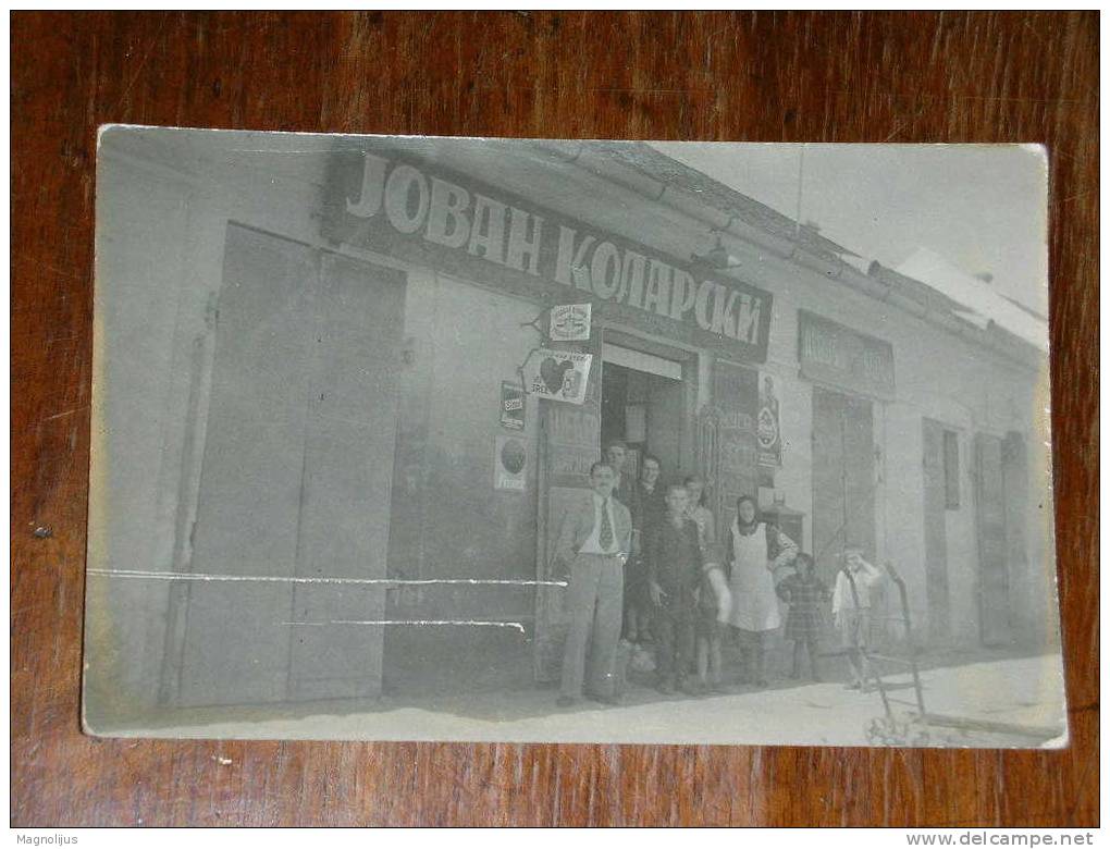 R!R!,Serbia,Vojvodina,Nov I  Sad?,Shop,Jovan Kolarski,Owner,Family,rea L  Photo,vintage Postcard - Shopkeepers