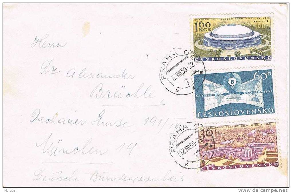Carta  PRAHA 1959 (Checoslovaquia)  Tp Germany - Covers & Documents