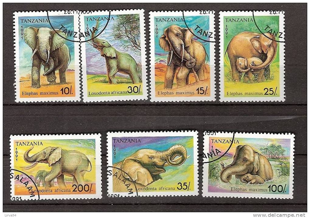 SERIE OBLITÉRÉE- TANZANIE - THEME : ELEPHANTS- - Elefanten