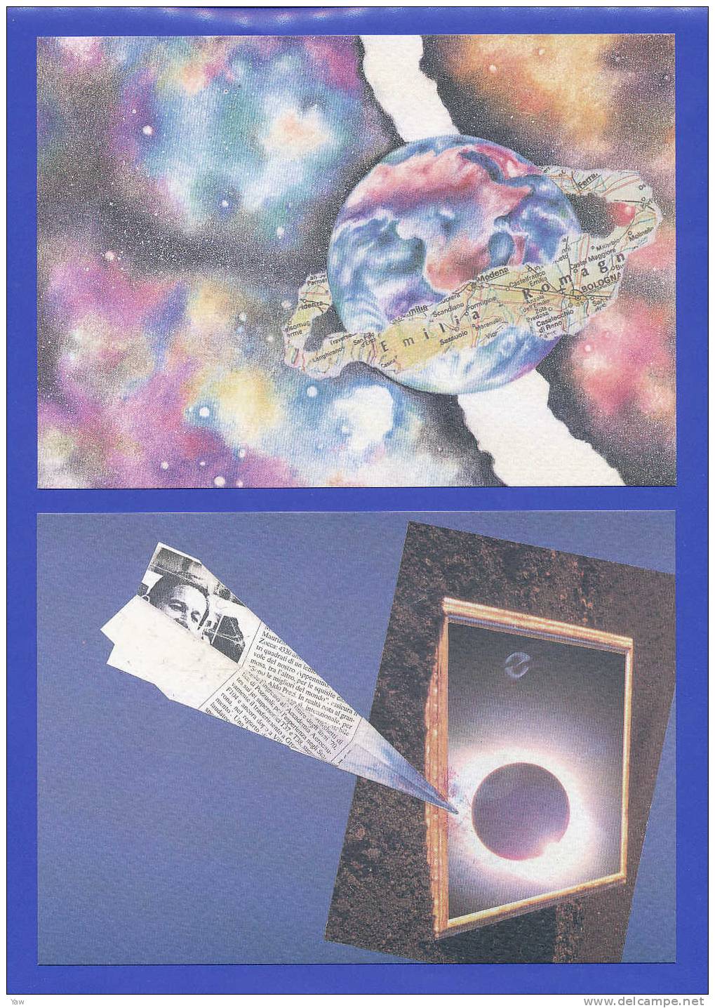 6ITALIA 1996 CP X 2 CHELI SUL * SPACE SHUTTLE *, MISSIONE STS-75 ANDATA E RITORNO. ANNULLI SPECIALI MARANELLO E ZOCCA MO - Sammlungen