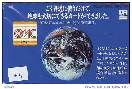 Télécarte Japon ESPACE (74) GLOBE * TERRESTRE * MAPPEMONDE * Telefonkarte Phonecard * Erdkugel Globus - Raumfahrt