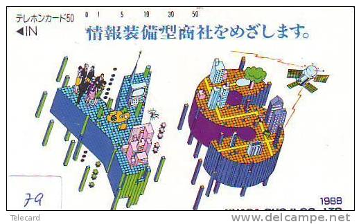 Télécarte Japon ESPACE (79) GLOBE * TERRESTRE * MAPPEMONDE * Telefonkarte Phonecard * Erdkugel Globus - Raumfahrt
