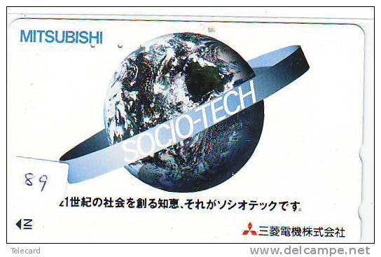 Télécarte Japon ESPACE (89) GLOBE * TERRESTRE * MAPPEMONDE * Telefonkarte Phonecard * Erdkugel Globus - Raumfahrt