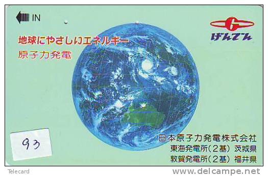 Télécarte Japon ESPACE (93) GLOBE * TERRESTRE * MAPPEMONDE * Telefonkarte Phonecard * Erdkugel Globus - Space