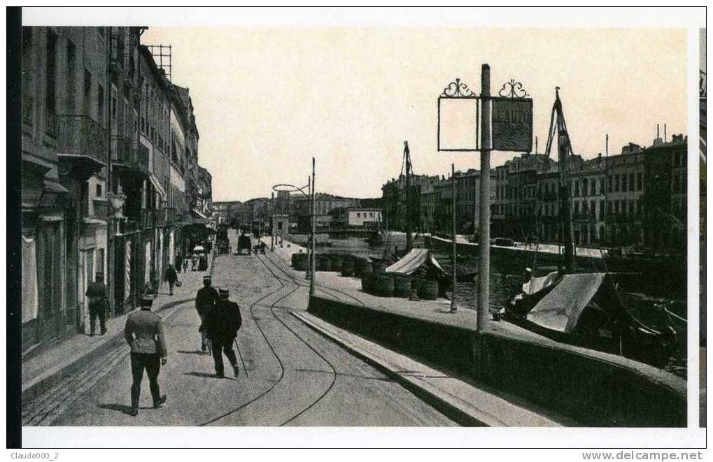 SETE STEREOSCOPIQUE .  Rampe De La Bourse.  Une Carte Postale 1900 Et Meme Photo Récente .Voir Recto - Verso (E521) - Cartes Stéréoscopiques