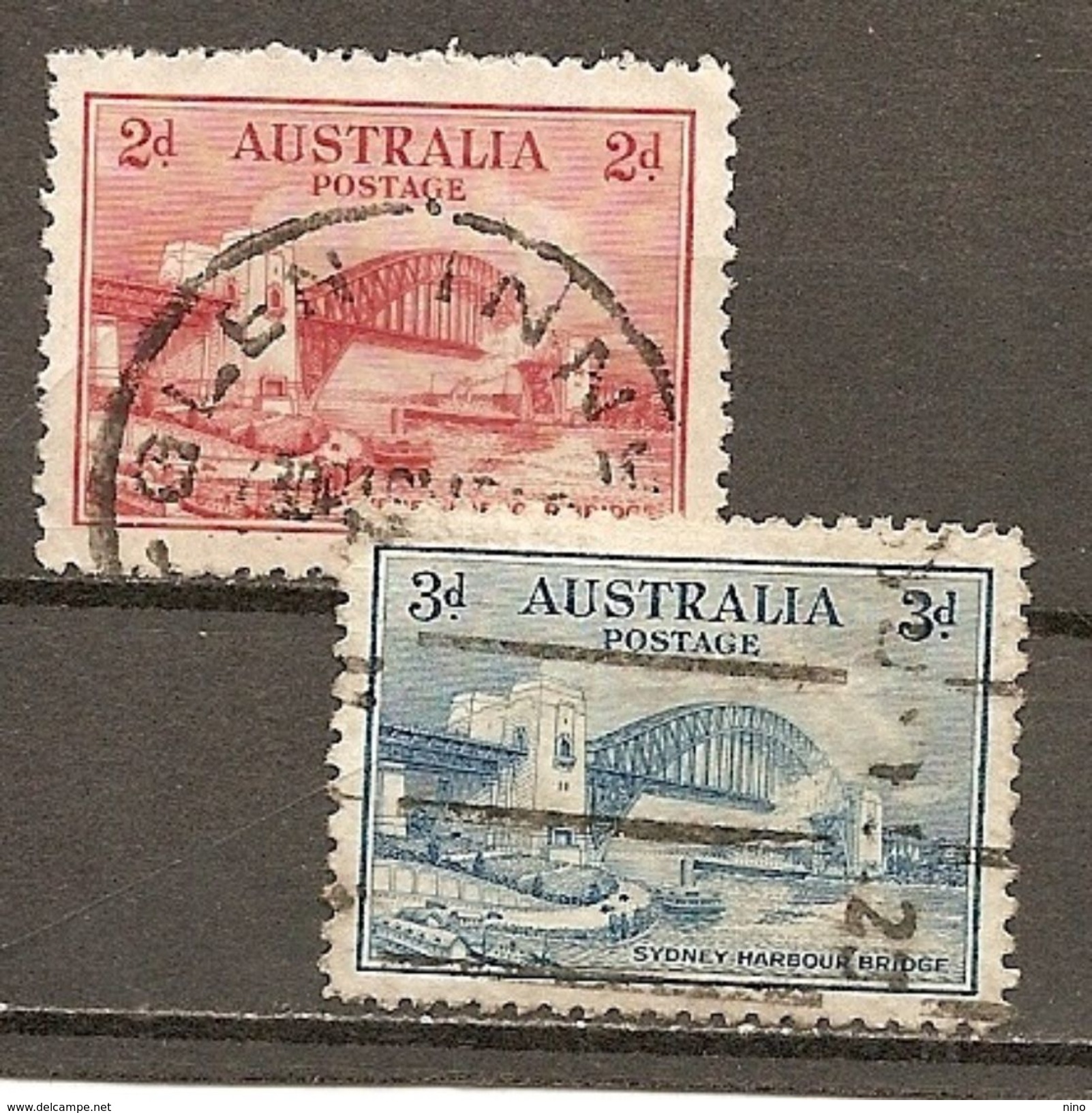 Australia. Scott # 130-31  Used. Sydney Harbor Bridge 1932 - Ponts