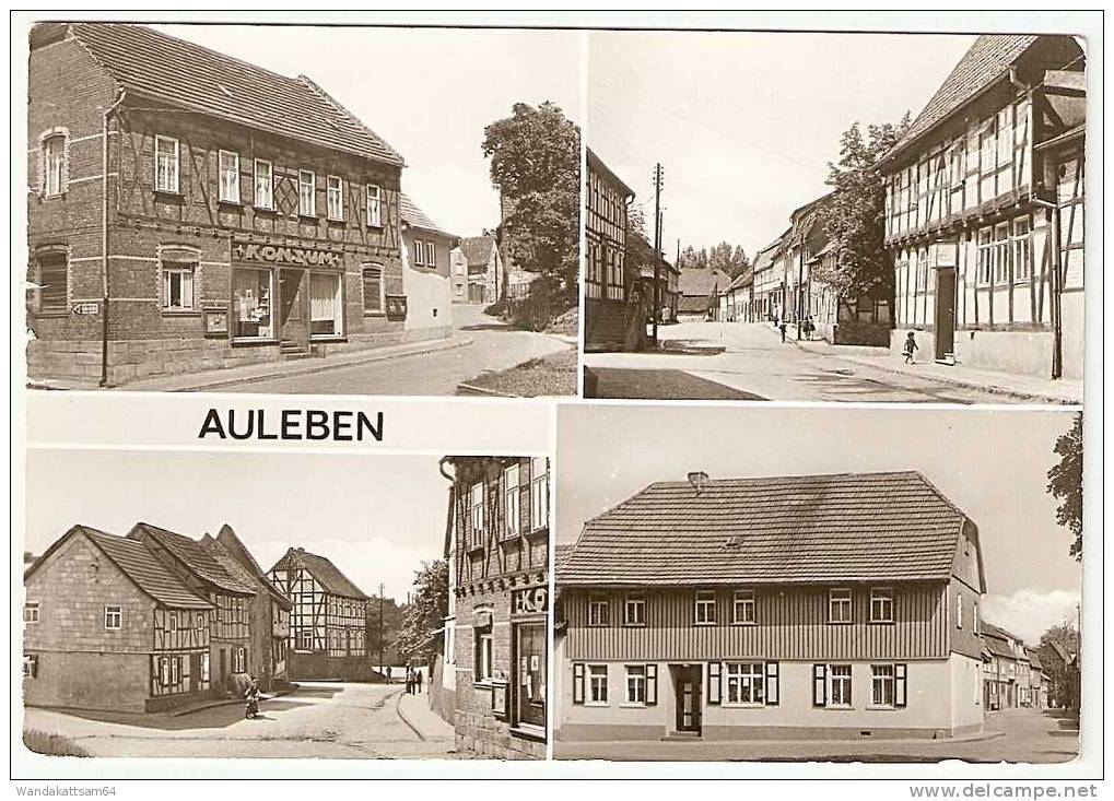 AK AULEBEN (Kr. Nordhausen) Mehrbildkarte 4 Bilder Konsum-Verkaufsstelle Am Anger Hauptstrasse Und Gasthäuser 9.6.87 - Nordhausen