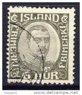 #Iceland 1920. King Christian X. Michel 87. Cancelled(o) - Gebruikt