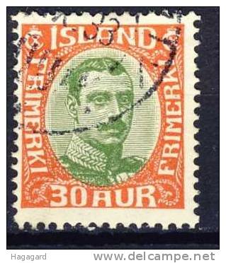 #Iceland 1920. King Christian X. Michel 93. Cancelled(o) - Used Stamps