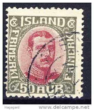 #Iceland 1920. King Christian X. Michel 95. Cancelled(o) - Used Stamps